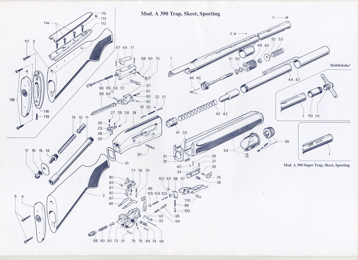 P. Beretta Semi-Automatics : A390 STD - De Luxe - Slug - Trap - Skeet 